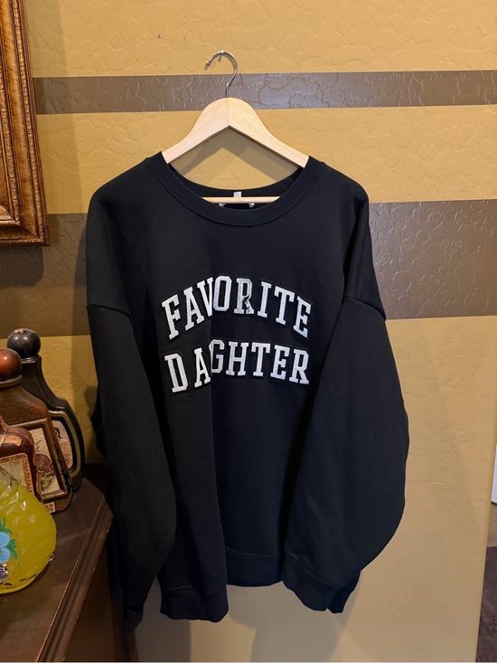 Favorite Daughter Sweaters - Favorite Daughter Black Crewneck Tee with Subtle Logo